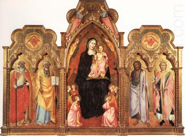 Madonna and Child with Angels and SS.Benedict and Peter.john the Baptist and Miniato, GADDI, Agnolo